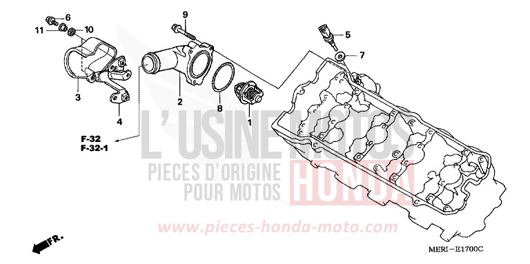 THERMOSTAT von CBF600N ABS NOIR (NH1) von 2004
